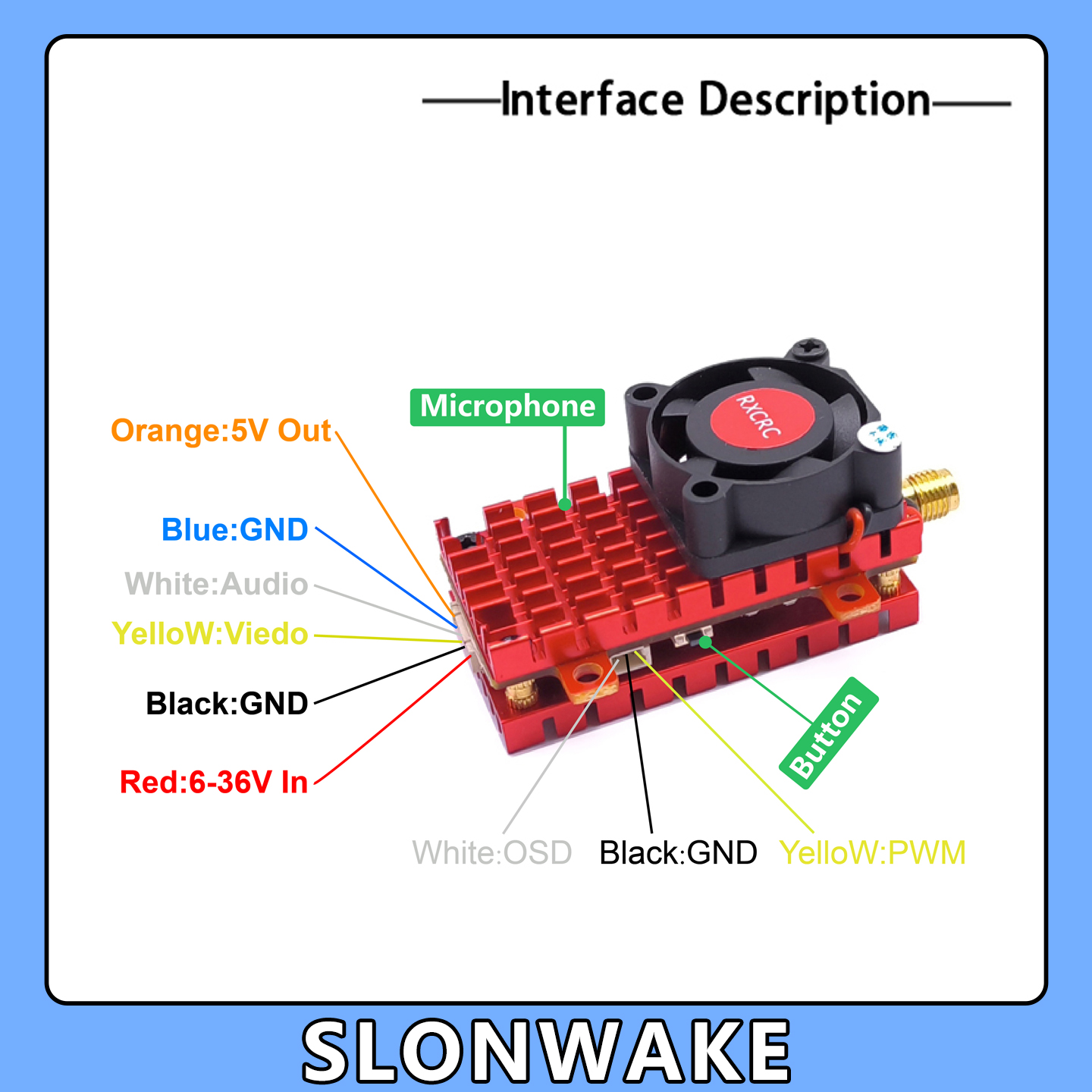 SLONWAKE 5.8G 2W VTX FPV 1800T - Drone Aerial Photography recensie en prijs